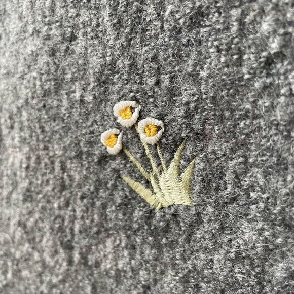 Vintage Boiled Wool Sheep Applique Full Zip Vest Grey XL - Picture 5 of 9